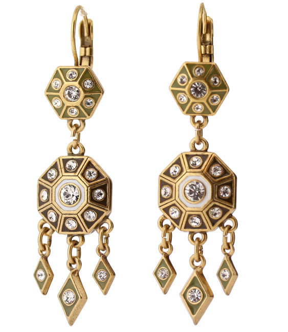 A&C Kaleidoscope Elaborate Drop Earrings, Gold