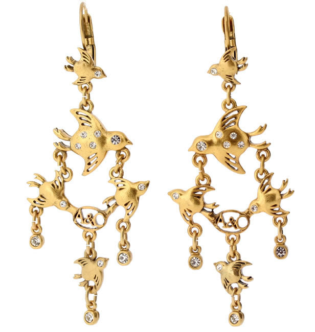 A&C Bird Escape In Flight French Hook Earrings, Gold