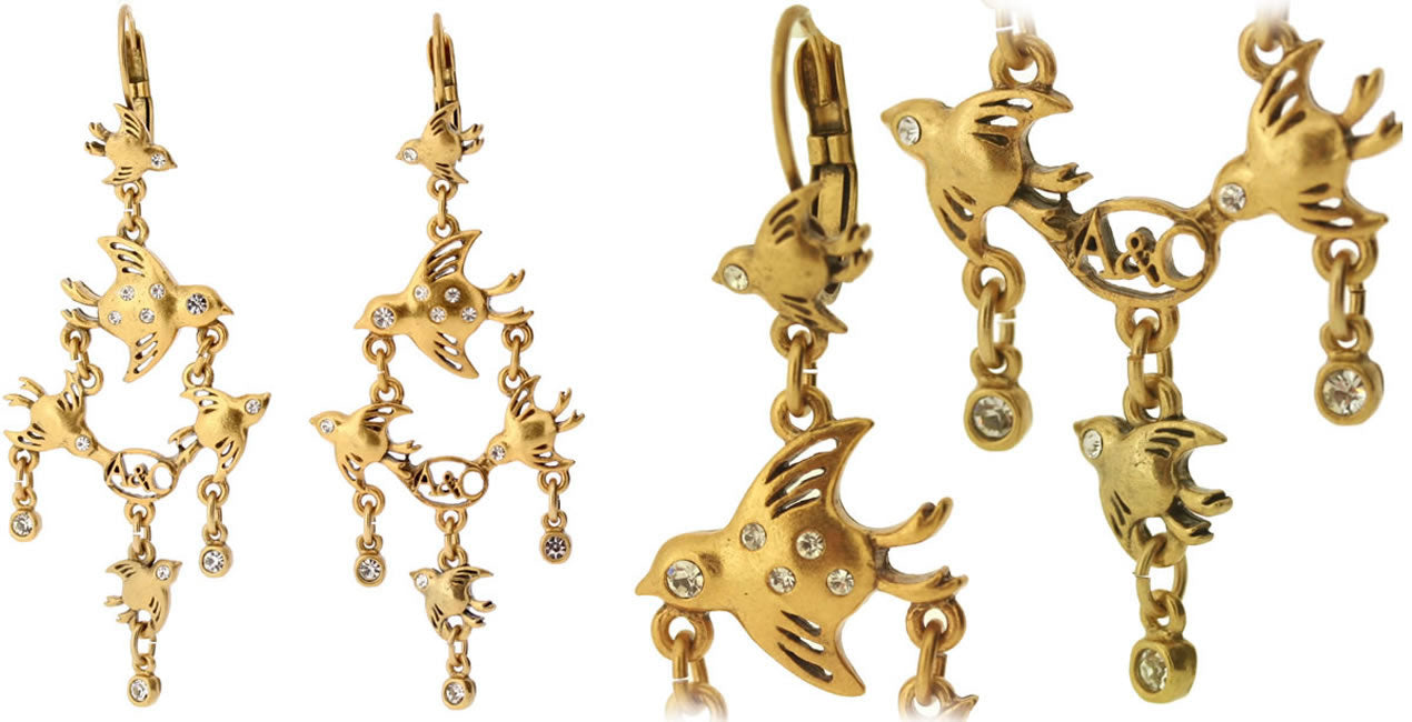 A&C Bird Escape In Flight French Hook Earrings, Gold