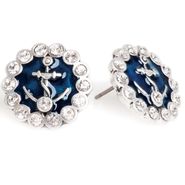 A&C Navy Blue Stud Earrings