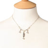 A&C Classic Party Elegant Drop Necklace, White/Crystal/Silver