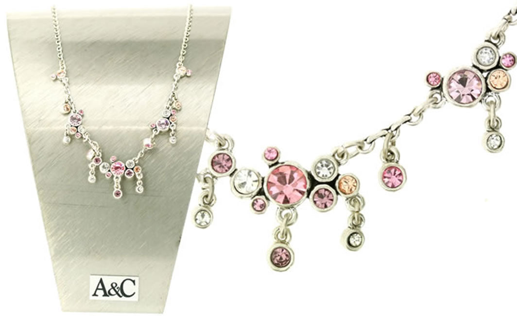 A&C Classic Beauty Beautiful All Round Necklace, Rose/Silver