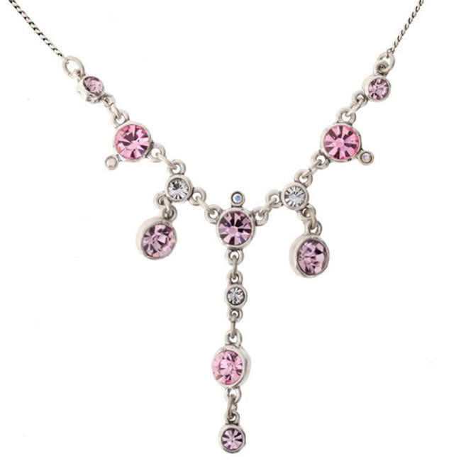 A&C Funky Crystals Beautiful Necklace, Pink/Silver