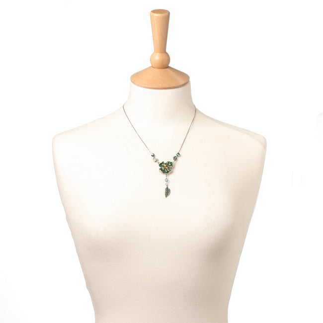 A&C Poppy Necklace, Green/Silver