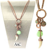 A&C Zanzibar Charm Drop Necklace, Mint/Copper