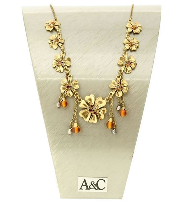 A&C Buttercup Beautiful, All-Around Necklace, Brown/Gold