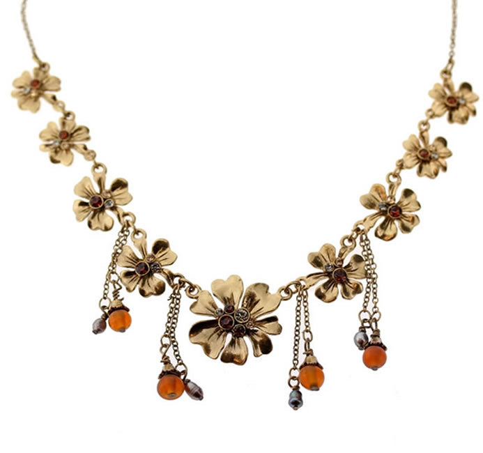 A&C Buttercup Beautiful, All-Around Necklace, Brown/Gold