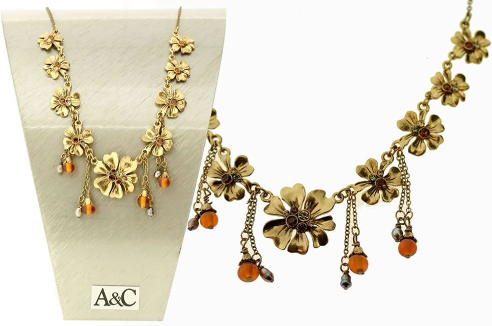 A&C Buttercup Beautiful,  All-Around Necklace, Brown/Gold