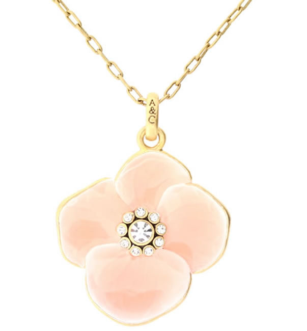 A&C Hortensia Lovely Pendant, Peach/Gold