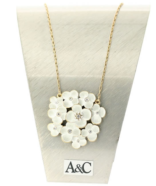 A&C Hortensia Beautiful Necklace,Grey/Gold