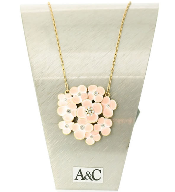 A&C Hortensia Beautiful Necklace,Peach/Gold