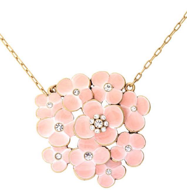 A&C Hortensia Beautiful Necklace,Peach/Gold