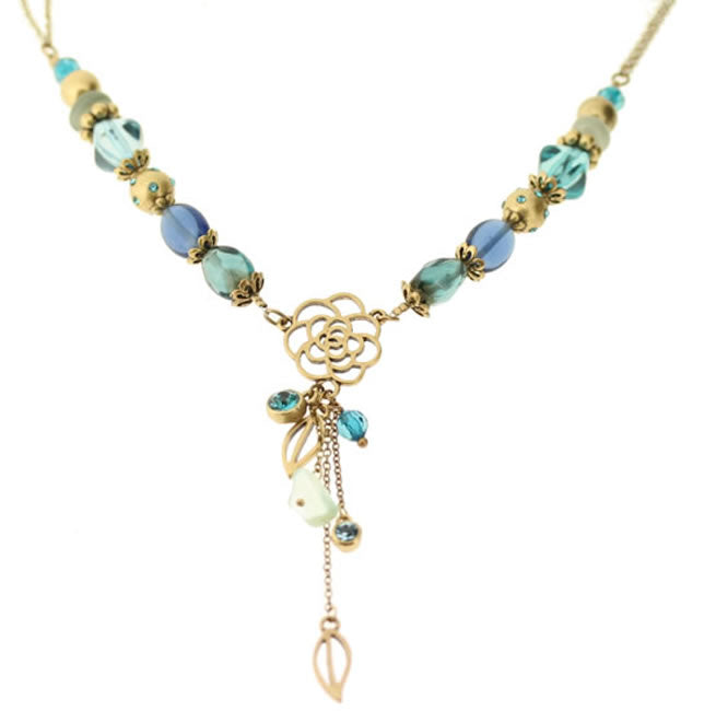 A&C Globe Trotter Elaborate Necklace, Turquoise/Gold