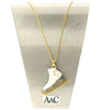 A&C Ice Princess Skate Pendant, White/Gold