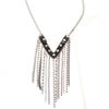 A&C Metallic Fringe, Necklace, Black/Silver