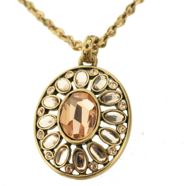 A&C Boudoir Fab Pendant Necklace, Peach/Gold