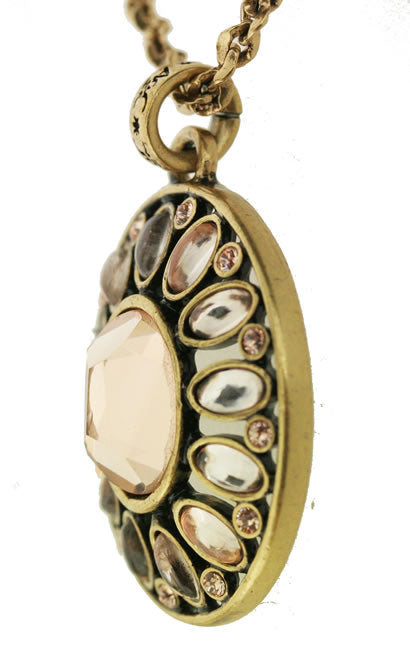 A&C Boudoir Fab Pendant Necklace, Peach/Gold