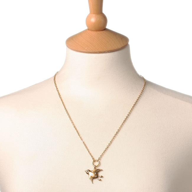 A&C Bird Escape Lovely, Flying Bird Pendant, Gold