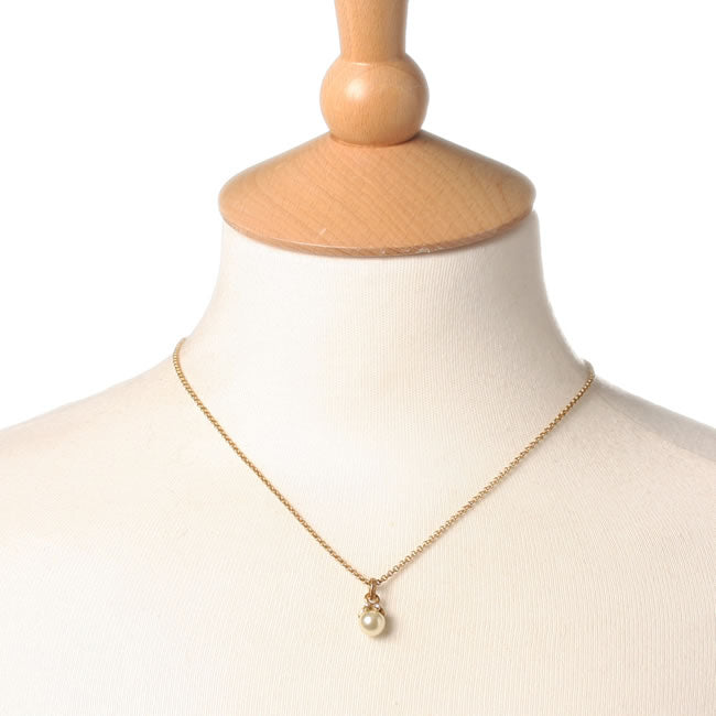 A&C Bird Escape Single Pearl Drop Necklace, Gold