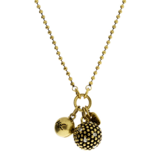 A&C Diamond Ball Necklace, Crystal/Gold
