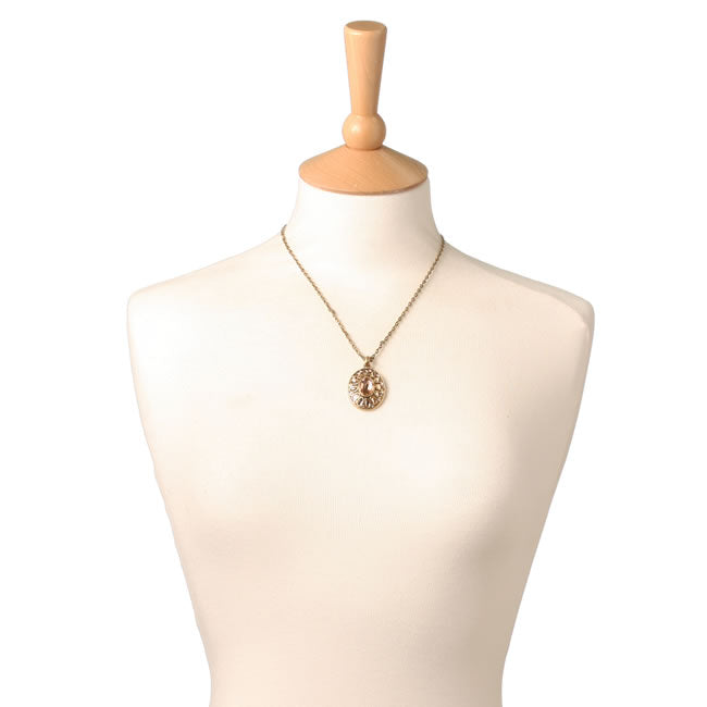 A&C Boudoir Fab Pendant Necklace, Peach/Gold