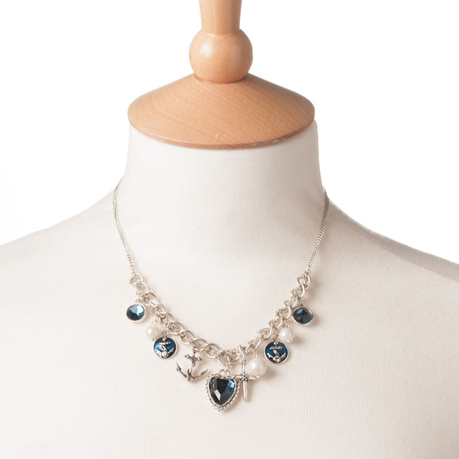 A&C Navy Blue Elaborate Necklace