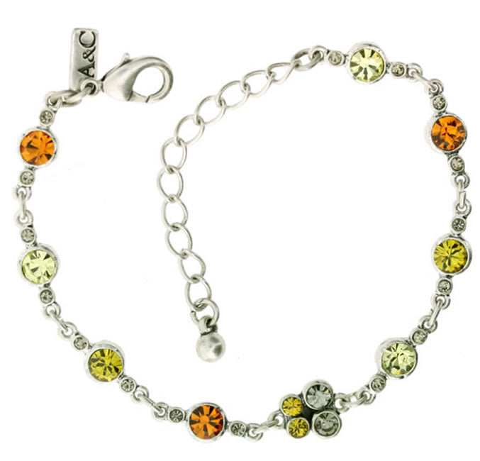 A&C Classic Beauty Lovely Bracelet, Orange/Silver