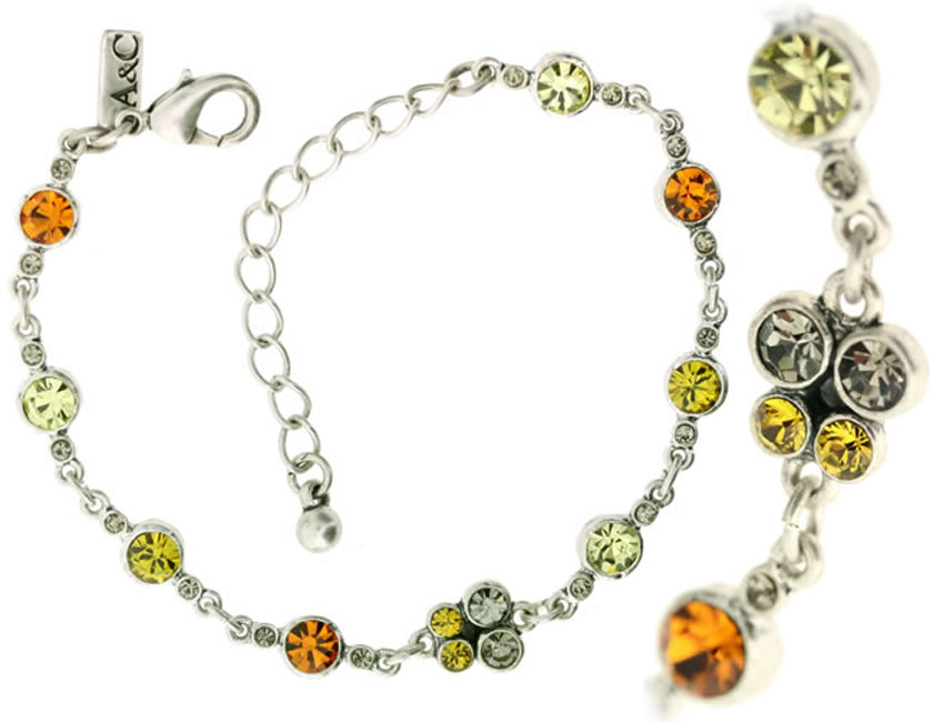 A&C Classic Beauty Lovely Bracelet, Orange/Silver