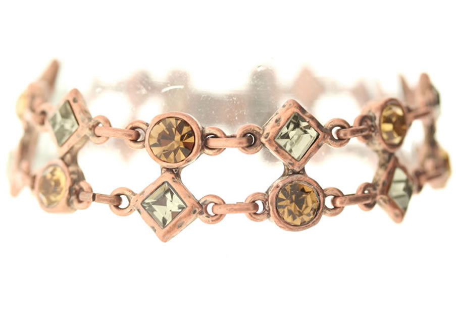 A&C Classic Square Beautiful Bracelet, Brown/Grey/Copper