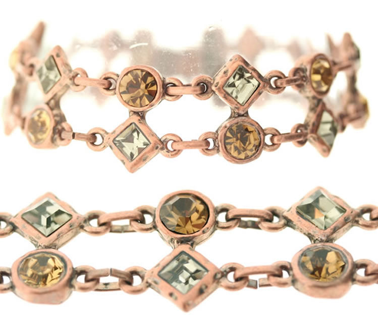 A&C Classic Square Beautiful Bracelet, Brown/Grey/Copper