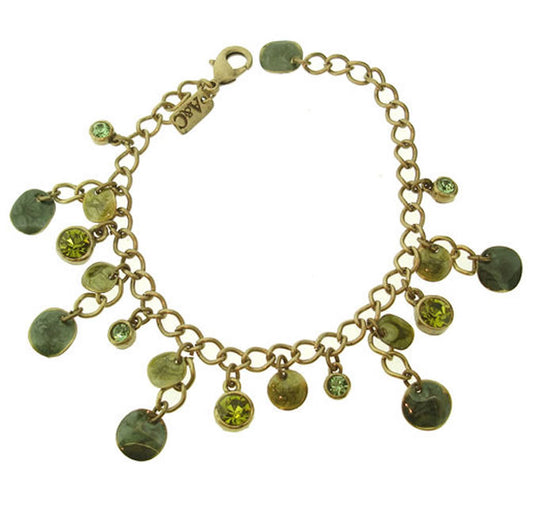 A&C Antique Discs Bracelet, Green/Gold