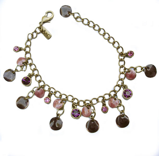 A&C Antique Discs Bracelet, Purple/Pink/Gold