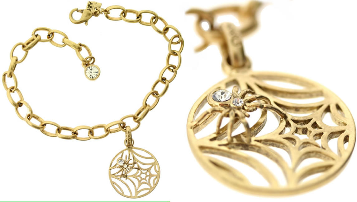 A&C Spiders Web Intriguing Chrarm Bracelet, Gold