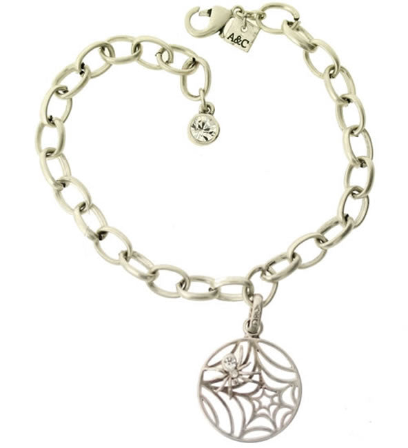 A&C Spiders Web Intriguing Chrarm Bracelet, Silver