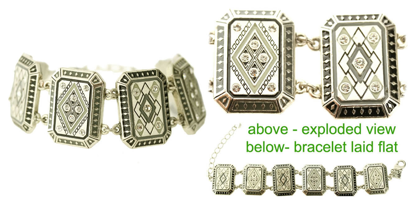 A&C Kaleidoscope Lovely, Chunky Bracelet, Silver