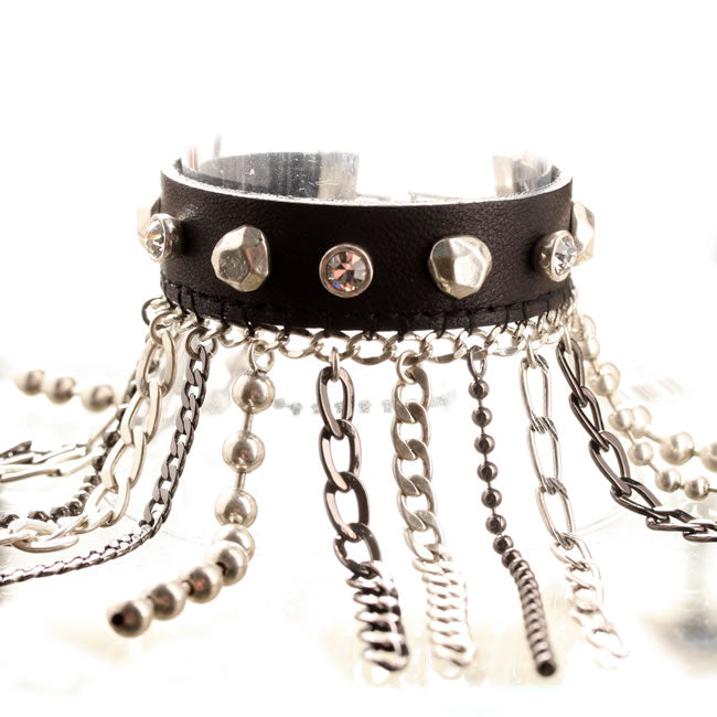 A&C Metallic Fringe, Bracelet, Crystal/Silver
