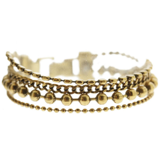 A&C Diamond Ball Multi Chain Bracelet, Crystal/Gold