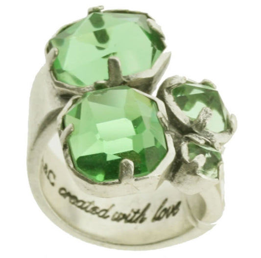 A&C Onion Gorgeous Crystal Ring Breen/Silver