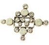 A&C Classic Party Brooch, White/Crystal/Silver