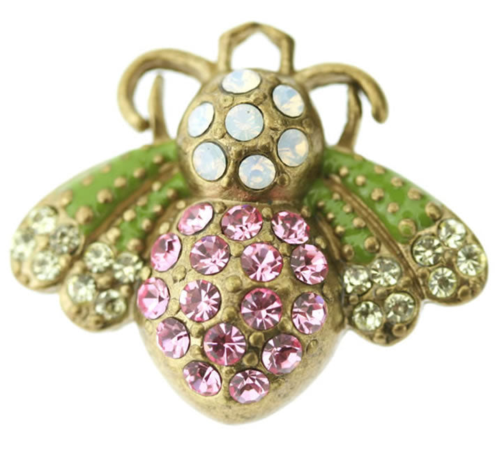 A&C Classic Beauty Bug Brooch, Rose/Gold