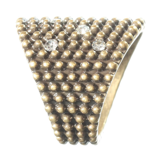 A&C Diamond Ball Spectacular Flat Ring, Crystal/Gold