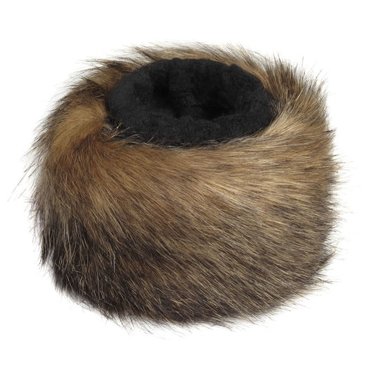 Pair of Faux Fur Cuffs in Brandy