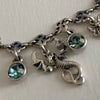 Pilgrim Medieval Revival Charm Bracelet, Blue Silver