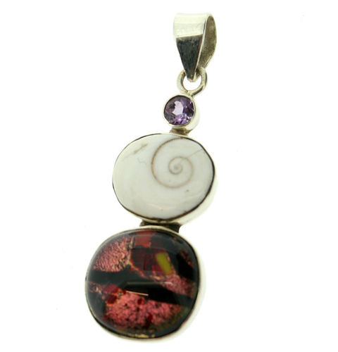 Dichroic Pendant set in Silver