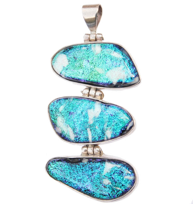 Dichroic Pendant set in Silver