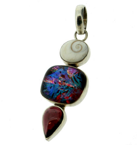 Dichroic Pendant set in Silver