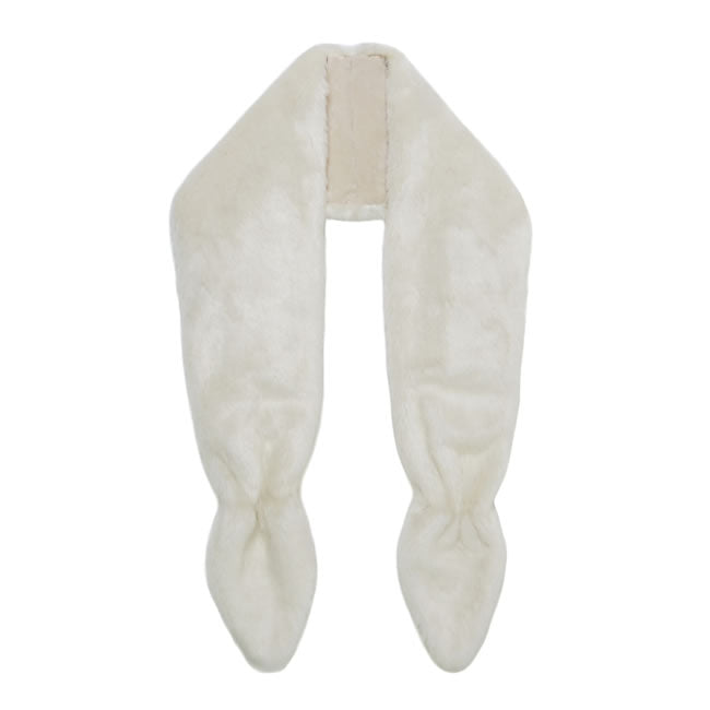 Faux Fur Vixen Scarf by Helen Moore in Ermine
