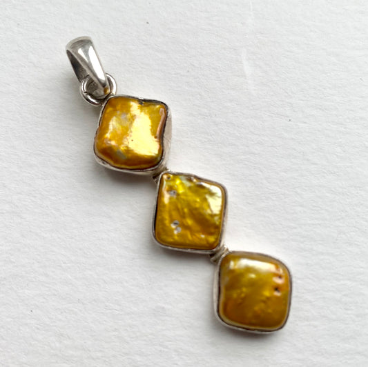 Pearl and Sterling Gold, 925 Silver Pendant