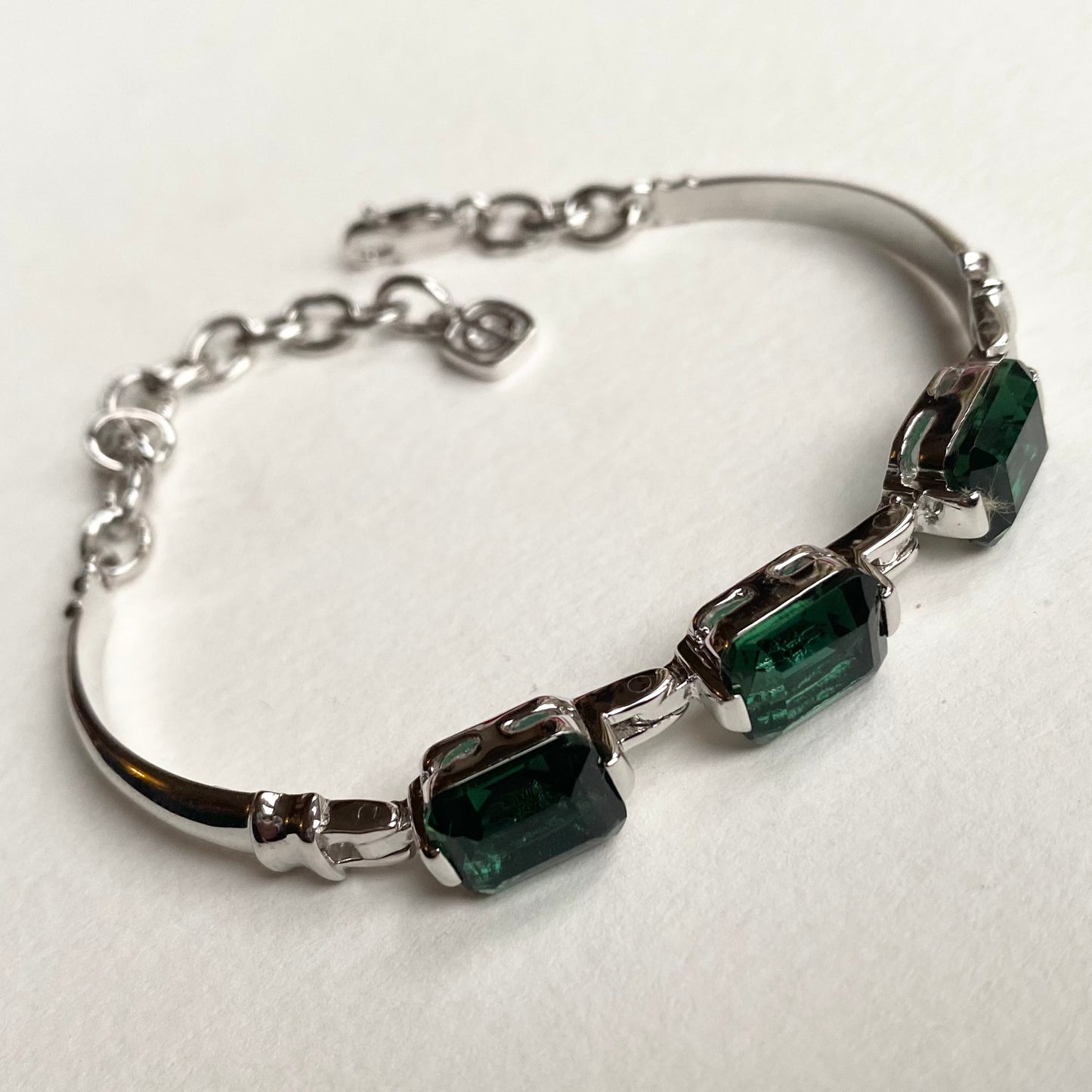 Silver Bracelet with Enhanced Quartz