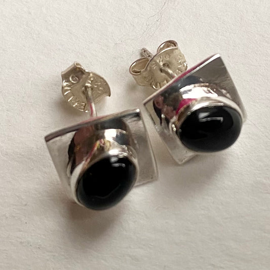 Sterling Silver Earrings with Black Onyx